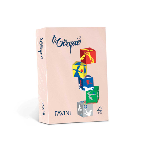 Carta colorata Favini Le Cirque A4 160 g/m² colori tenui - risma da 250 fogli salmone - A745304