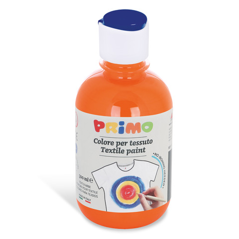 Colore per tessuto in bottiglia Primo con tappo dosatore 300 ml - 250 arancio - 411TX300250