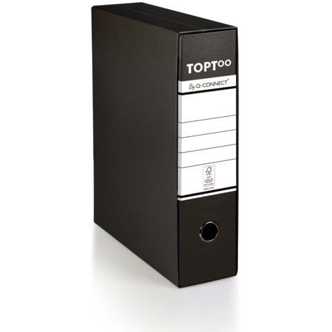 Registratore commerciale con custodia TOPToo by Q-Connect dorso 8 cm - 28,5x32 cm - nero - 0201042/Q.NE