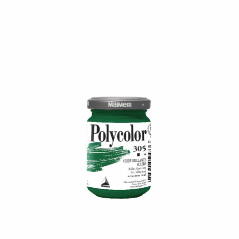 Colore vinilico fine Maimeri in vasetto 140 ml verde brillante scuro - M1220305