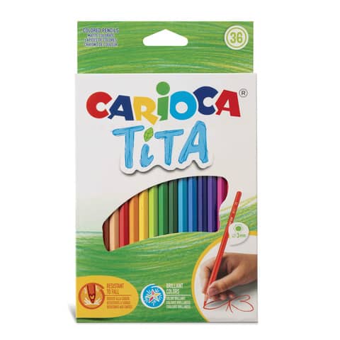 Matite colorate Carioca Tita Ø 3 mm - conf. da 36 colori assortiti - 42795