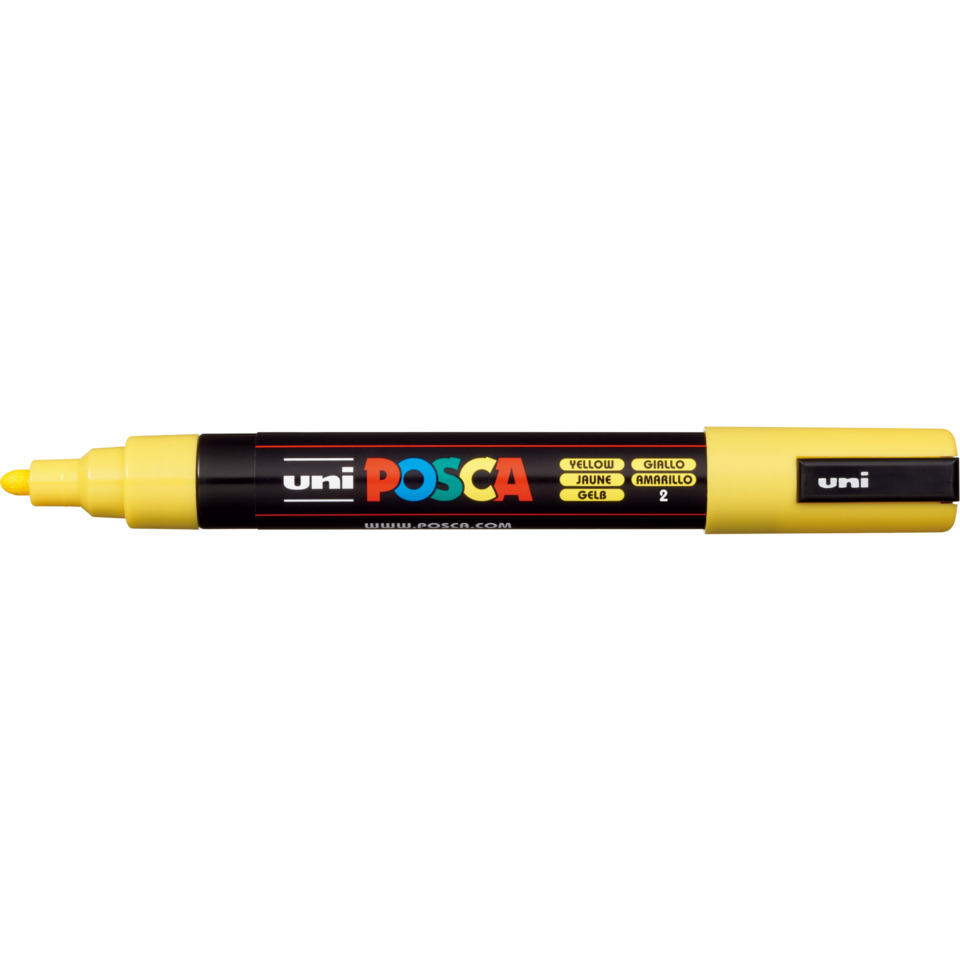 Marcatore a tempera POSCA Uni-Ball punta tonda 1,8-2,5 mm giallo M PC5M G