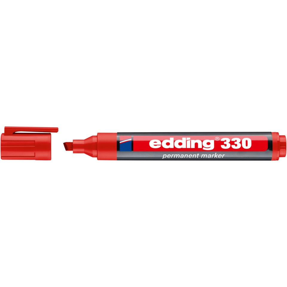 Marcatore permanente edding 330 punta scalpello 1-5 mm rosso E-330 002