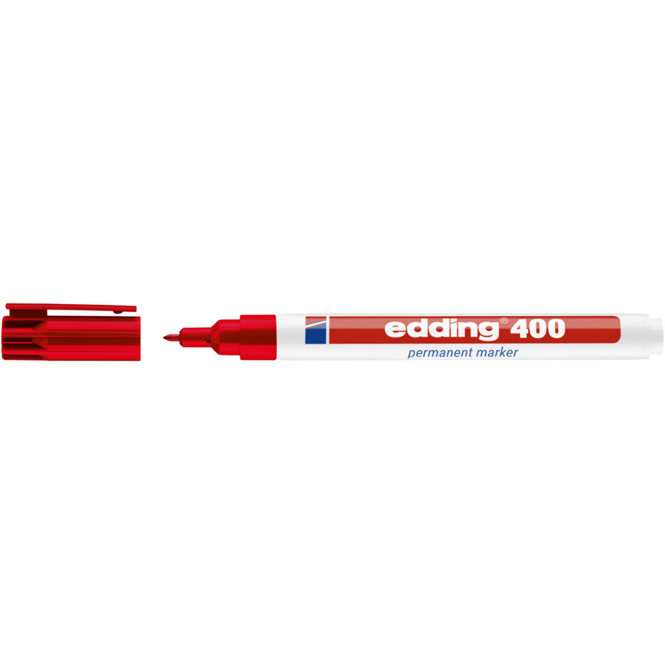 Marcatore permanente edding 400 punta conica 1 mm rosso E-400 002