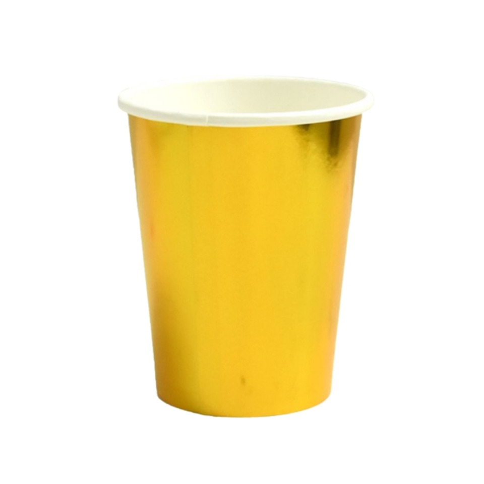 Bicchieri di carta Party Go 27 ml dorati - conf. 16 pz - AI0128