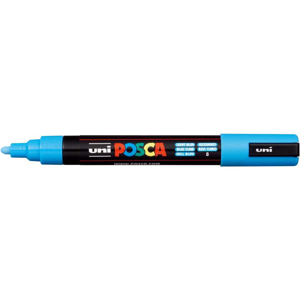 Marcatore a tempera POSCA Uni-Ball punta tonda 1,8-2,5 mm azzurro M PC5M AZ