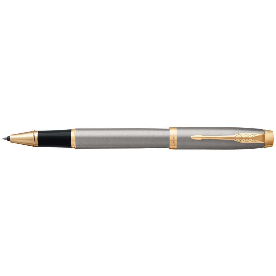 Penna roller Parker IM punta F inchiostro nero Brushed Metal GT 1931663