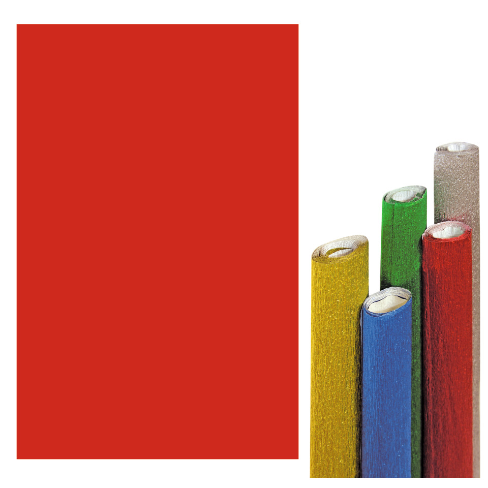 Carta crespa metallizzata Deco 50x150 cm - 51 g/m&sup2; - rosso - 2196/3
