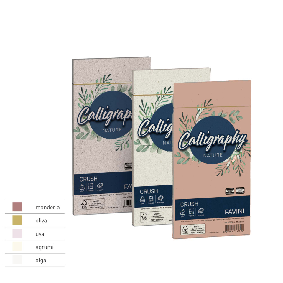 Buste Favini Calligraphy Nature per carta da lettere 100 g/m² conf. 25 11x 22 cm - agrumi - A57Q104
